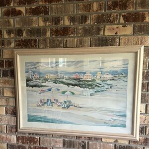 Vintage 1990 Paul Brent Landscape Ocean View Maritime Beach Lithographic Print